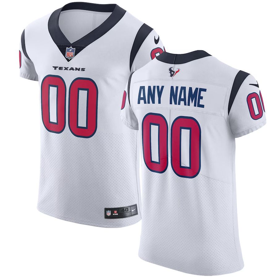Men Houston Texans Nike White Vapor Untouchable Custom Elite NFL Jersey->customized nfl jersey->Custom Jersey